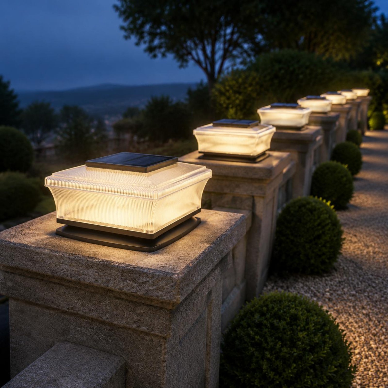 Outdoor Lighting Modern - Lampu Tiang Tenaga Surya Nirkabel Bentuk