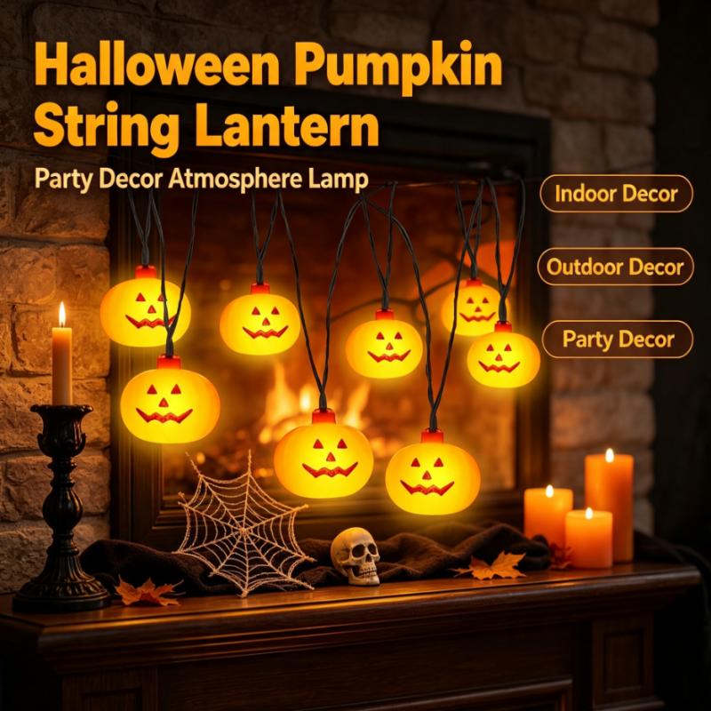 Outdoor Lighting Halloween - Lampu String Labu Halloween Bertenaga Baterai