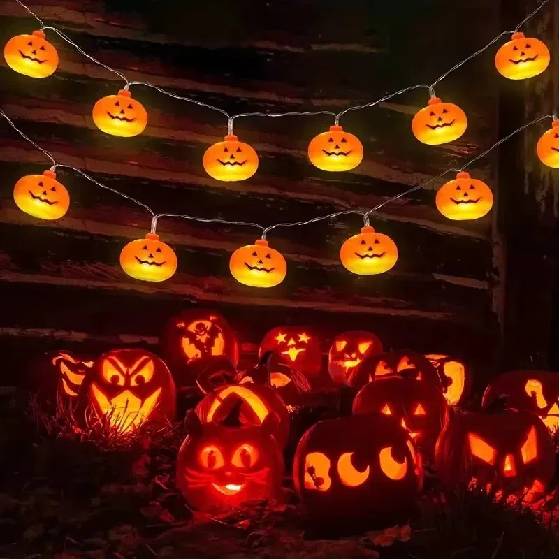 Outdoor Lighting Halloween - Lampu Hias Labu Halloween 20LED Baterai