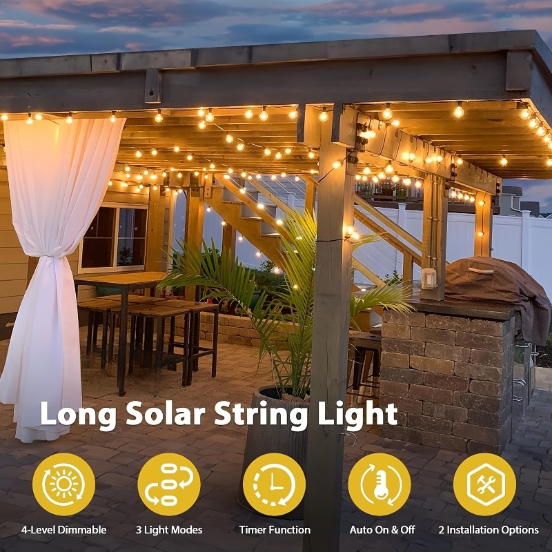 Lampu String Tenaga Surya G40  - Outdoor Lighting Remote Control ulasan dan harga