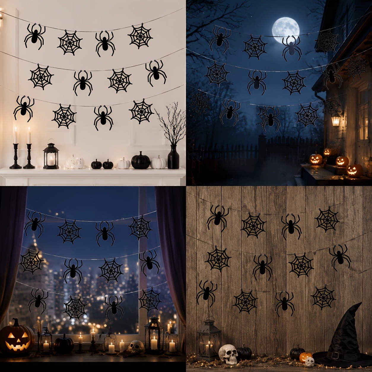 2 set hiasan garland jaring la - Outdoor Lighting Halloween ulasan dan harga