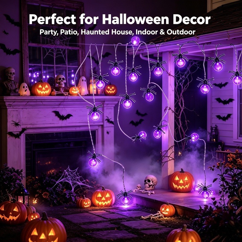 Lampu LED Bentuk Laba-laba Ber - Outdoor Lighting Halloween ulasan dan harga