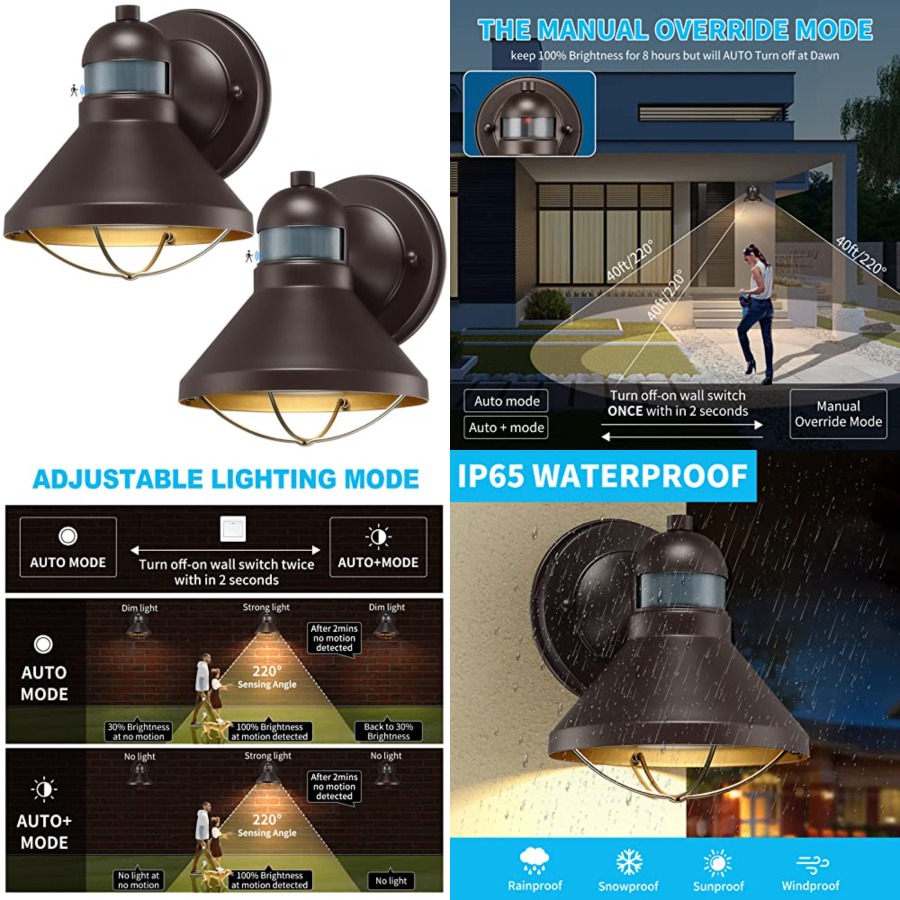 2 Paket Lampu Dinding LED Sens - Outdoor Lighting Fixtures ulasan dan harga