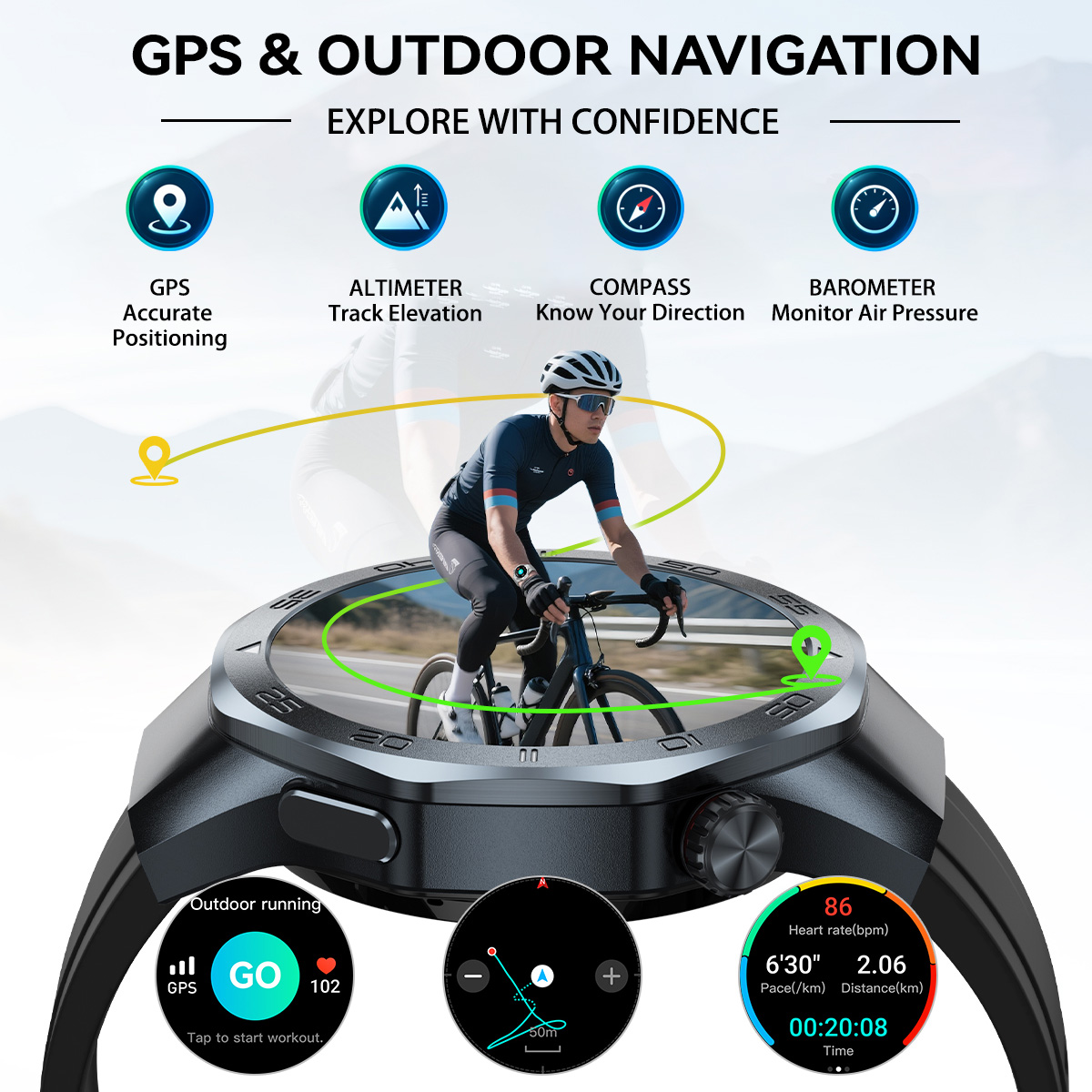 Jam Tangan Pintar GPS dengan F - Outdoor Lighting On Sale ulasan dan harga