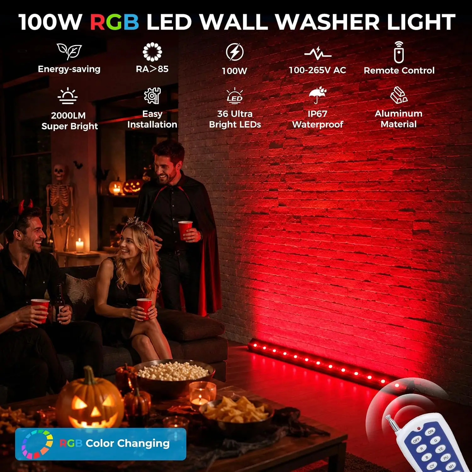 2 Paket Lampu Wall Washer RGB  - Outdoor Lighting Remote Control ulasan dan harga