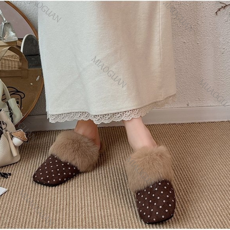 Sandal Bulu Wanita Motif Polka - Outdoor Lighting Online ulasan dan harga