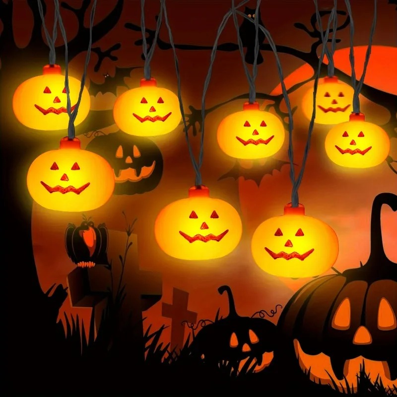 Lampu String Labu Halloween Be - Outdoor Lighting Halloween ulasan dan harga