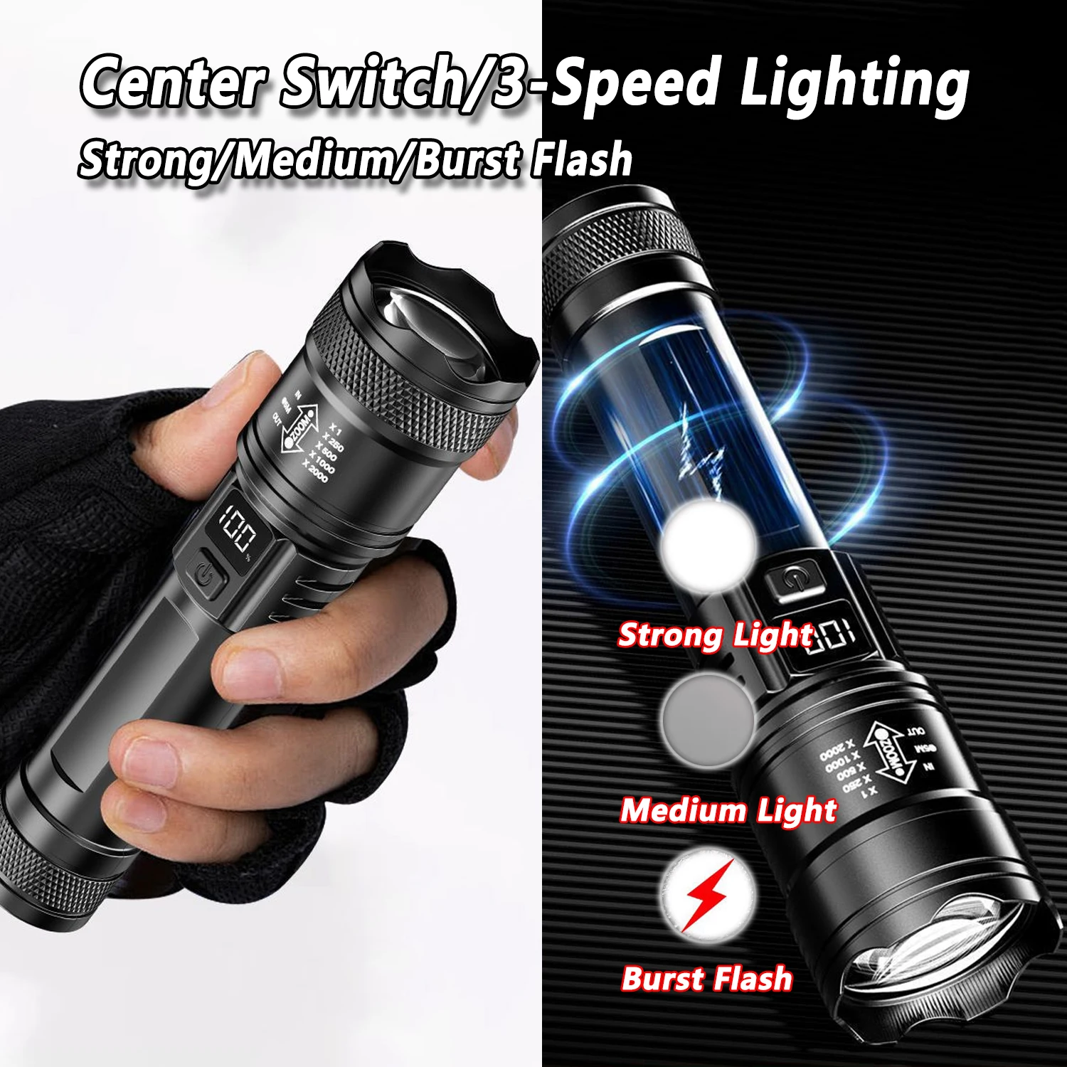 Senter LED Ultra Terang 2000LM - Outdoor Lighting Fixtures ulasan dan harga